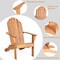 Costway Outdoor Adirondack Chair Solid Wood sturdy Patio Garden Furniture GrayNaturalWhite